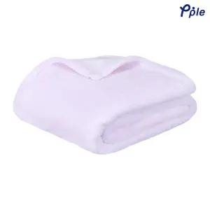 Light Pink Stripe Frosted Plush Throw