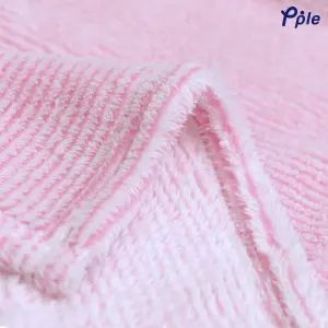 Little Owl Embroidering Stripe Plush Baby Blanket