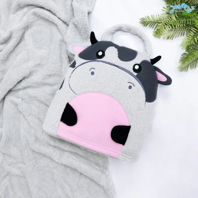 Lovely cow portable cushion blanket