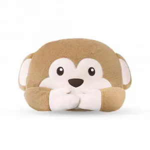 Mouth-closed monkey cushion blanket