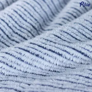 Navy Stripe Frosted Plush Blanket