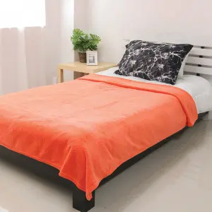 Orange Soft Popcorn Flannel Blanket