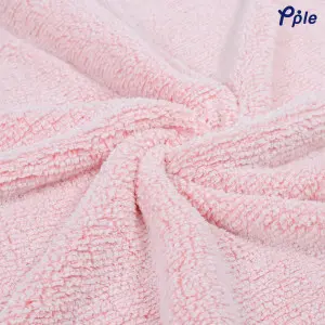 Peach Candy Stripe Sherpa Blanket