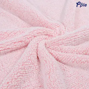 Peach Candy Stripe Sherpa Throw