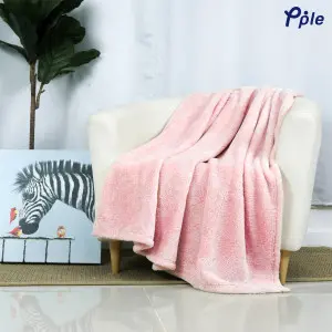 Peach Frosted Plush Throw