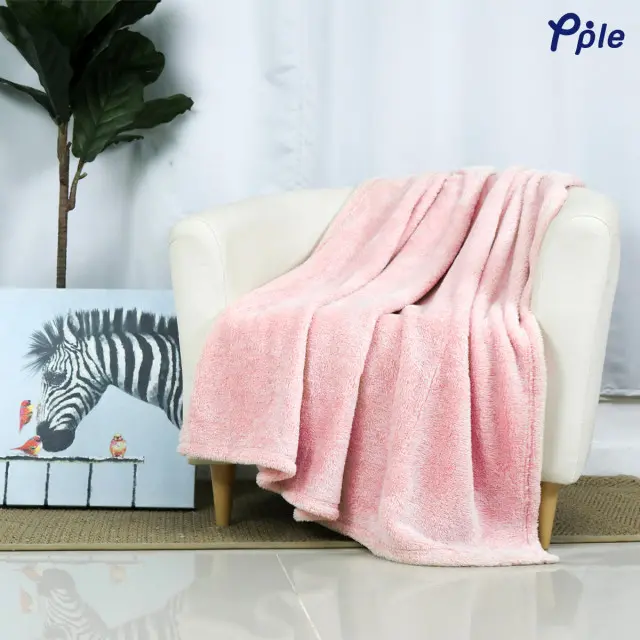 Peach Frosted Plush Throw