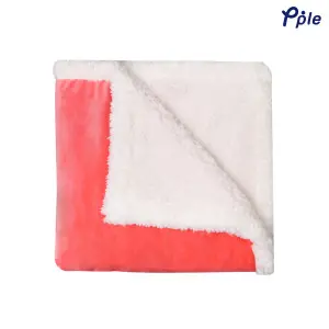 Peach Luxury Velvet Sharpa Throw