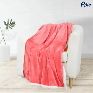 Peach Luxury Velvet Sharpa Throw