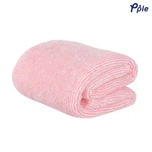 Peach Stripe Frosted Plush Blanket