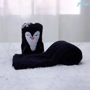Penguin Travel Blanket with Drawstring Bag