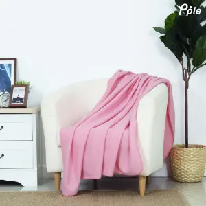 Pink 1F Multicolor Polar Fleece Throw