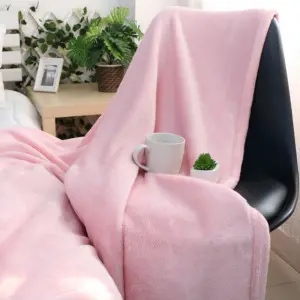 Pink Coral Fleece Solid Blanket