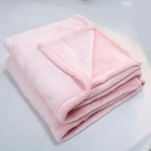 Pink Coral Fleece Solid Blanket