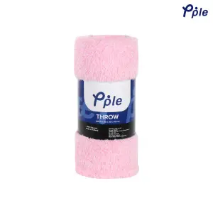 Pink Frosted Plush Throw