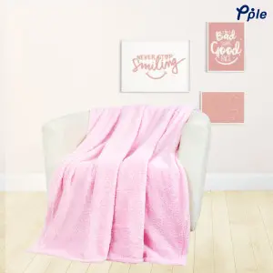 Pink Frosted Plush Throw