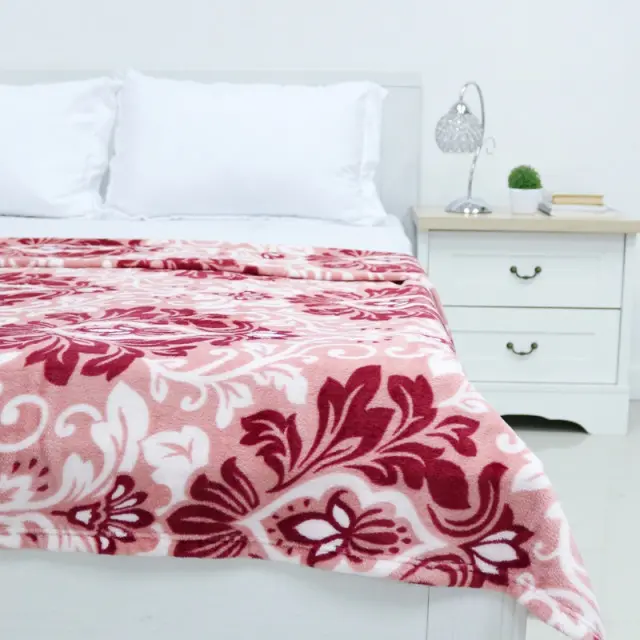 Pink Print Coral Fleece Blanket