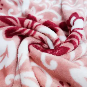 Pink Print Coral Fleece Blanket