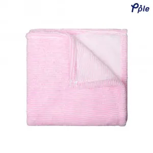 Pink Stripe Frosted Plush Blanket