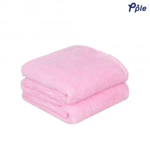 Pink Stripe Frosted Plush Throw