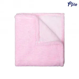 Pink Stripe Frosted Plush Throw