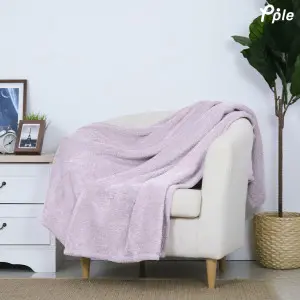 Plum Frosted Plush Throw