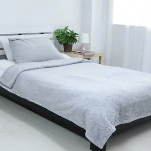 Plush Blanket, Grey Melange