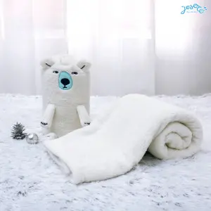 Polar Bear Travel Blanket with Drawstring Bag