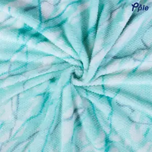 Printed Coral Popcorn Pattern Jacquard Blanket, Blue Marble