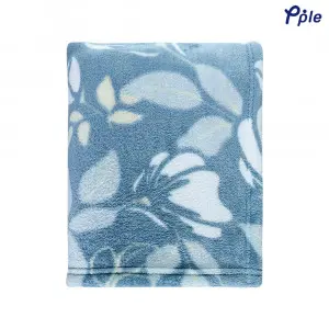 Printed Flannel Blanket, Navy Floral