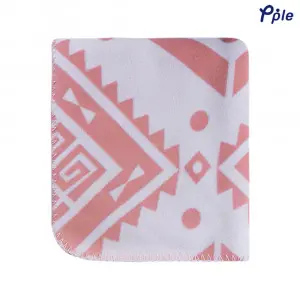 Printed Fleece Blanket, Pink Bohemian