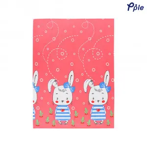 Printed Fleece Blanket, Red Happy Rabbit
