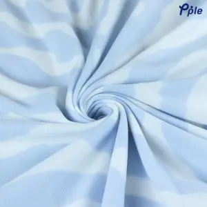 Printed Fleece Throw, Blue Zebra Pattern