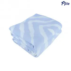 Printed Fleece Throw, Blue Zebra Pattern