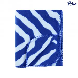 Printed Fleece Throw, Navy Zebra Pattern