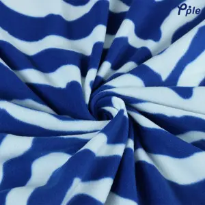 Printed Fleece Throw, Navy Zebra Pattern