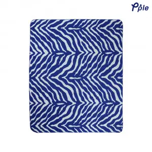Printed Fleece Throw, Navy Zebra Pattern