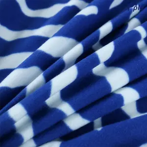 Printed Fleece Throw, Navy Zebra Pattern