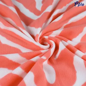 Printed Fleece Throw, Orange Zebra Pattern