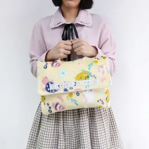 Printed Fleece Travel Blanket, Marine Life Pattern