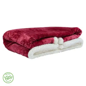 Recycled Plush Blanket, Reversible to Sherpa