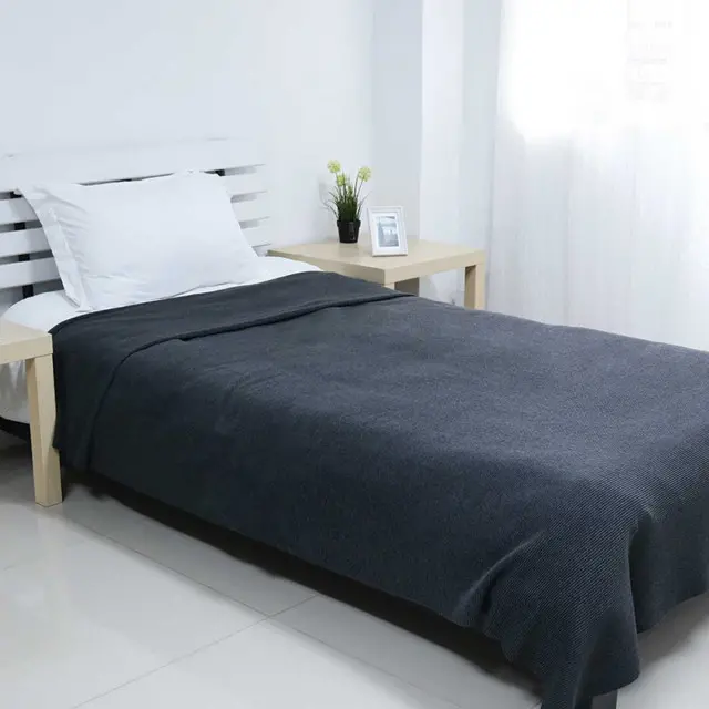 Recycled Polyester Eco Bedspread, Dark Grey Melange