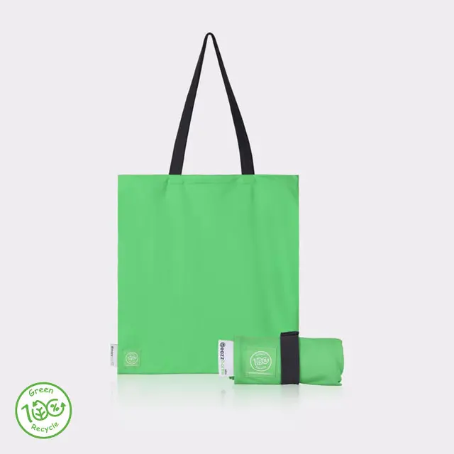 Recycled Tote Bag, Green-Beige