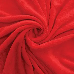 Red Soft Popcorn Flannel Throw