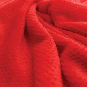 Red Soft Popcorn Flannel Throw