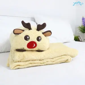 Reindeer Bolster Cushion Blanket