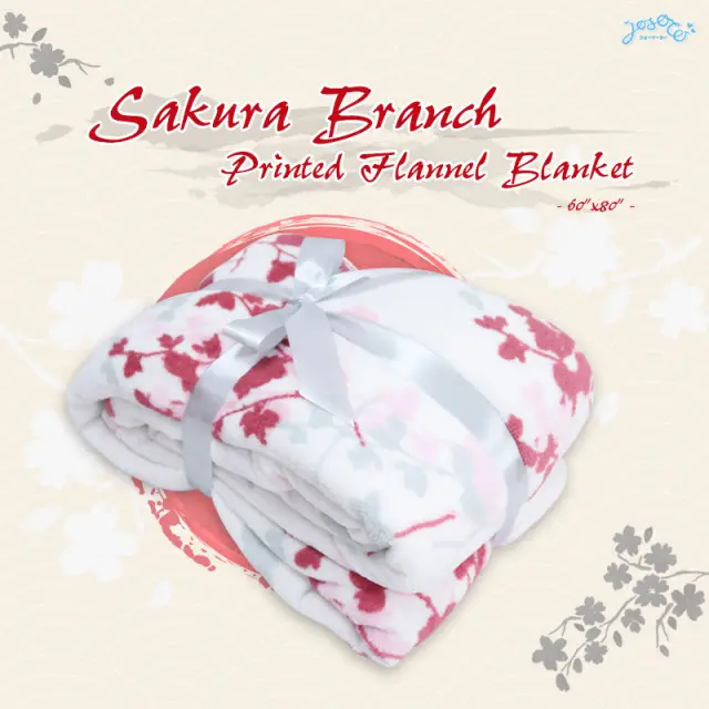 Sakura Printed Flannel Blanket