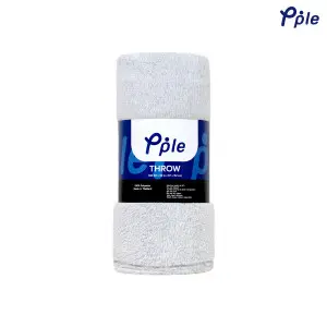 Silver Grey Frosted Plush Throw
