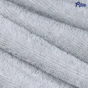 Silver Grey Frosted Plush Throw