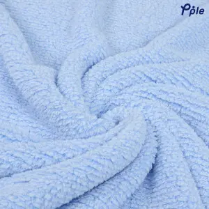 Sky Blue Candy Stripe Sherpa Blanket