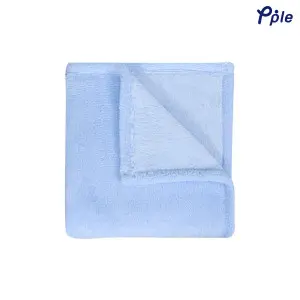 Sky Blue Frosted Plush Throw